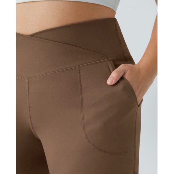 Halara Crossover Pocket Split Hem Yoga Pants Plus Sz 3X Black Wide Leg Yoga Pant - Picture 6 of 7